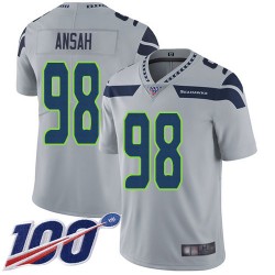Limited Men's Ezekiel Ansah Grey Alternate Jersey - #98 Football Seattle Seahawks 100th Season Vapor Untouchable