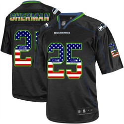Elite Men's Richard Sherman Black Jersey - #25 Football Seattle Seahawks USA Flag Fashion