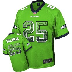 Elite Men's Richard Sherman Green Jersey - #25 Football Seattle Seahawks Drift Fashion