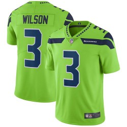 Elite Men's Russell Wilson Green Jersey - #3 Football Seattle Seahawks Rush Vapor Untouchable