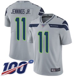 Limited Men's Gary Jennings Jr. Grey Alternate Jersey - #11 Football Seattle Seahawks 100th Season Vapor Untouchable