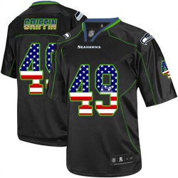 Elite Men's Shaquem Griffin Black Jersey - #49 Football Seattle Seahawks USA Flag Fashion