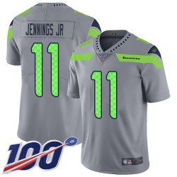 Limited Men's Gary Jennings Jr. Silver Jersey - #11 Football Seattle Seahawks 100th Season Inverted Legend