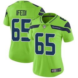 Elite Women's Germain Ifedi Green Jersey - #65 Football Seattle Seahawks Rush Vapor Untouchable