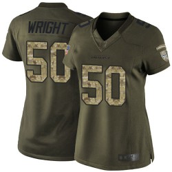 Elite Women's K.J. Wright Green Jersey - #50 Football Seattle Seahawks Salute to Service