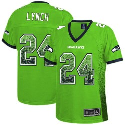 Elite Women's Marshawn Lynch Green Jersey - #24 Football Seattle Seahawks Drift Fashion