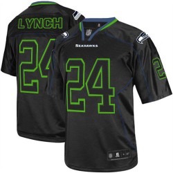 Elite Youth Marshawn Lynch Lights Out Black Jersey - #24 Football Seattle Seahawks