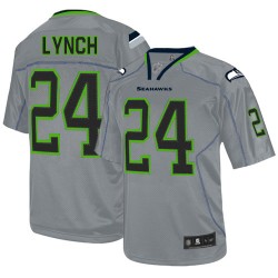 Elite Youth Marshawn Lynch Lights Out Grey Jersey - #24 Football Seattle Seahawks