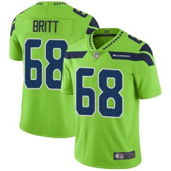 Elite Youth Justin Britt Green Jersey - #68 Football Seattle Seahawks Rush Vapor Untouchable