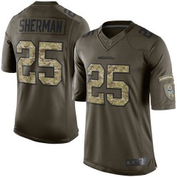 Elite Youth Richard Sherman Green Jersey - #25 Football Seattle Seahawks Salute to Service