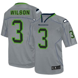 Elite Youth Russell Wilson Lights Out Grey Jersey - #3 Football Seattle Seahawks