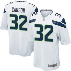Game Men's Chris Carson White Road Jersey - #32 Football Seattle Seahawks