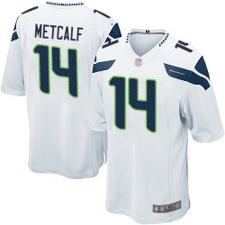 Game Men's D.K. Metcalf White Road Jersey - #14 Football Seattle Seahawks