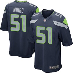 Game Men's Barkevious Mingo Navy Blue Home Jersey - #51 Football Seattle Seahawks