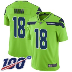 Limited Men's Jaron Brown Green Jersey - #18 Football Seattle Seahawks 100th Season Rush Vapor Untouchable