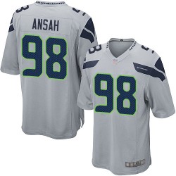 Game Men's Ezekiel Ansah Grey Alternate Jersey - #98 Football Seattle Seahawks