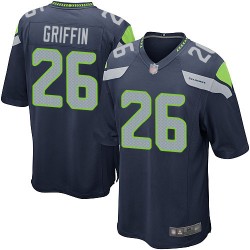 Game Men's Shaquill Griffin Navy Blue Home Jersey - #26 Football Seattle Seahawks