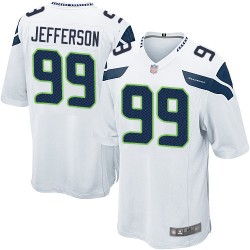 Game Men's Quinton Jefferson White Road Jersey - #99 Football Seattle Seahawks