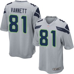 Game Men's Nick Vannett Grey Alternate Jersey - #81 Football Seattle Seahawks