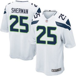 Game Men's Richard Sherman White Road Jersey - #25 Football Seattle Seahawks