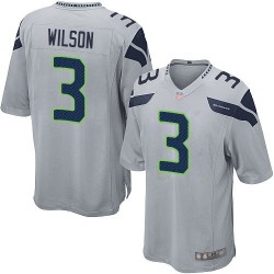 Game Men's Russell Wilson Grey Alternate Jersey - #3 Football Seattle Seahawks