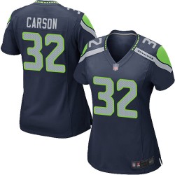 Game Women's Chris Carson Navy Blue Home Jersey - #32 Football Seattle Seahawks