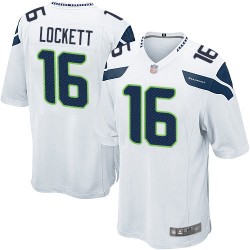 Game Men's Tyler Lockett White Road Jersey - #16 Football Seattle Seahawks