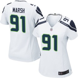 Game Women's Cassius Marsh White Road Jersey - #91 Football Seattle Seahawks