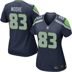 Game Women's David Moore Navy Blue Home Jersey - #83 Football Seattle Seahawks