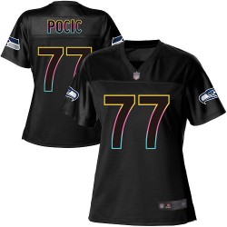 Game Women's Ethan Pocic Black Jersey - #77 Football Seattle Seahawks Fashion