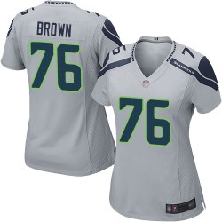 Game Women's Duane Brown Grey Alternate Jersey - #76 Football Seattle Seahawks
