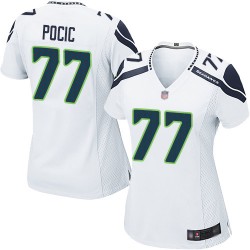 Game Women's Ethan Pocic White Road Jersey - #77 Football Seattle Seahawks