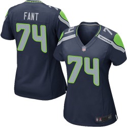 Game Women's George Fant Navy Blue Home Jersey - #74 Football Seattle Seahawks