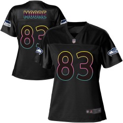 Game Women's David Moore Black Jersey - #83 Football Seattle Seahawks Fashion