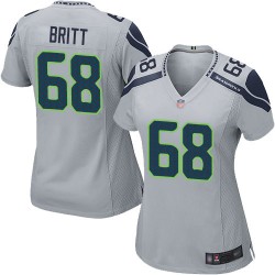 Game Women's Justin Britt Grey Alternate Jersey - #68 Football Seattle Seahawks