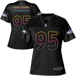Game Women's L.J. Collier Black Jersey - #95 Football Seattle Seahawks Fashion