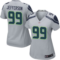 Game Women's Quinton Jefferson Grey Alternate Jersey - #99 Football Seattle Seahawks