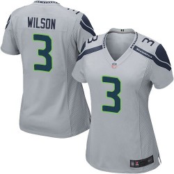 Game Women's Russell Wilson Grey Alternate Jersey - #3 Football Seattle Seahawks