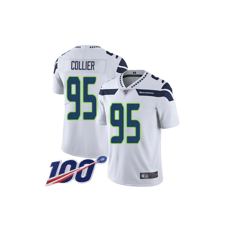 سعرات الخضار Limited Men's L.J. Collier White Road Jersey - #95 Football Seattle  Seahawks 100th Season Vapor Untouchable Size 40/M سعرات الخضار