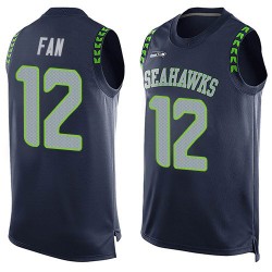 Limited Men's 12th Fan Navy Blue Jersey - Football Seattle Seahawks Player Name & Number Tank Top
