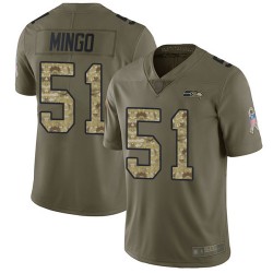 Limited Men's Barkevious Mingo Olive/Camo Jersey - #51 Football Seattle Seahawks 2017 Salute to Service