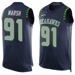 Limited Men's Cassius Marsh Navy Blue Jersey - #91 Football Seattle Seahawks Player Name & Number Tank Top