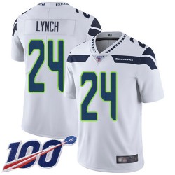 Limited Men's Marshawn Lynch White Road Jersey - #24 Football Seattle Seahawks 100th Season Vapor Untouchable