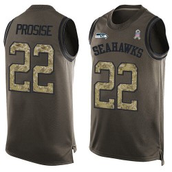 Limited Men's C. J. Prosise Green Jersey - #22 Football Seattle Seahawks Salute to Service Tank Top