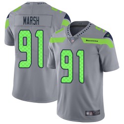 Limited Men's Cassius Marsh Silver Jersey - #91 Football Seattle Seahawks Inverted Legend