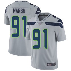 Limited Men's Cassius Marsh Grey Alternate Jersey - #91 Football Seattle Seahawks Vapor Untouchable
