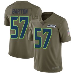 Limited Men's Cody Barton Olive Jersey - #57 Football Seattle Seahawks 2017 Salute to Service
