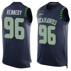 Limited Men's Cortez Kennedy Navy Blue Jersey - #96 Football Seattle Seahawks Player Name & Number Tank Top