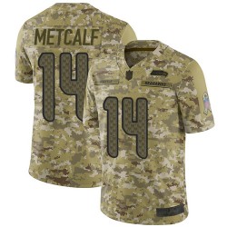 Limited Men's D.K. Metcalf Camo Jersey - #14 Football Seattle Seahawks 2018 Salute to Service