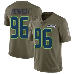 Limited Men's Cortez Kennedy Olive Jersey - #96 Football Seattle Seahawks 2017 Salute to Service